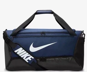 Nike Brasilia Training Duffle Gym Bag Navy Blue Black BA5955-410 - Picture 1 of 7