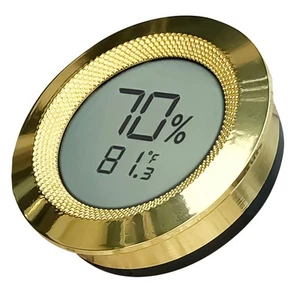 Round 2" Digital Hygrometer Thermometer for Cigar Humidors - Gold - 1 Piece - Picture 1 of 4