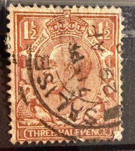 🦬Royaume Uni - N° 141  1/2 p. brun rouge Oblitéré 🦬 - Picture 1 of 1