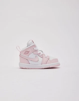 Bebé Nike Air Jordan 1 Mid TD Rosa Blanco Rojo DQ8425-608 Zapatilla Zapato Entrenador Foto 1 de 4