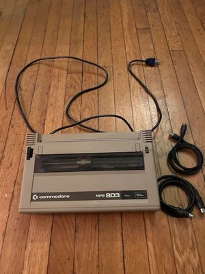 Commodore MPS 803 Printer with cables - turns on - Image 1 of 3