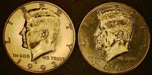๐ฅ(2) BU 1993 KENNEDY HALF-DOLLARS (1) P & (1) D BOTH DDO VARIETIES. - Picture 1 of 7