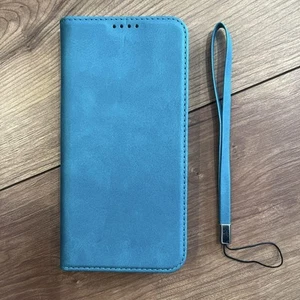 Apple iPhone 14 Plus Case Notebook Style Turquoise PU Leather Protective Cover - Photo 1 sur 4