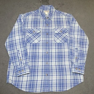 Duluth Trading Co Herren Größe Large kariert dick Flanell blau grau kariert Taschen - Bild 1 von 14