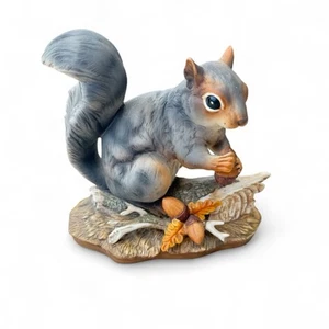 Masterpiece Porcelain Gray Squirrel Acorn Figurine 1982 Vintage Homco Retired - Picture 1 of 6