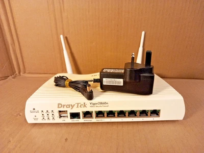 DrayTek Vigor 2860n ADSL2 / VDSL2 Modem Router WiFi 300Mbps + PSU & ANTENNAS  - Image 1 of 4