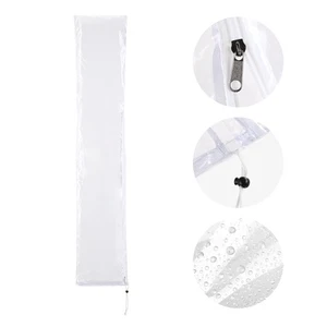Patio Umbrella Protective Cover Bag Clear PVC w/ Zipper for 8 Ft Outdoor Canopy - Picture 1 of 7