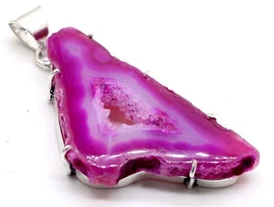 925 Sterling Silver Tourmaline Gemstone Handmade Jewelry Pendant Size-2" - Picture 1 of 6