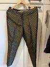 H&M trousers women?s  size 12 blue and gold with zip to front and pocket at back