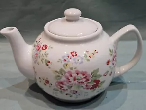 Cath Kidston Multicoloured Floral Spray Flowers White Ceramic Teapot GC - Picture 1 of 6