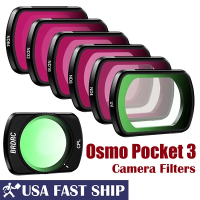 New Camera Filters Set UV CPL ND8 16 32 64 PL For DJI Osmo Pocket 3 Accessories - Image 1 of 4
