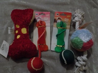 Cuerda de hueso de vinilo felpa chirrido perros juguetes pelota de tenis ejercicio juego mascota rey ¡NUEVO! Foto 1 de 3