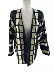 Yak Magik Colorblock Open Front Quilted Vintage Jacket Sz M Western Art to Wear - Picture 1 of 9