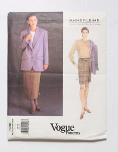 Vogue Anne Klein II New York Pattern 1436 Jacket Skirt Sizes 6 8 10 Uncut 1994 - Picture 1 of 5