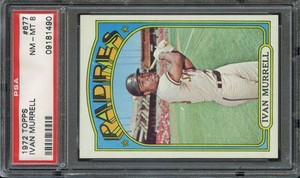 1972 TOPPS #677 IVAN MURRELL PSA 8 PADRES *B72223