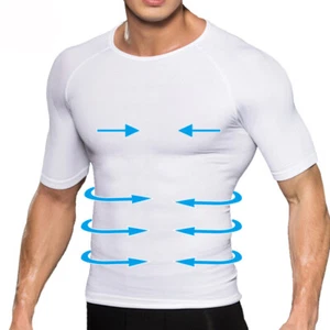 Men's Slimming Body Shaper Compression Gynecomastia Shirt Posture Corrector Vest - Picture 1 of 23