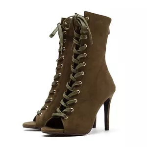 Mujeres Zapatos de Baile Latino de Salón 11CM Tacones Altos Tango Salsa Jazz Botas EU33-46 - Imagen 1 de 16