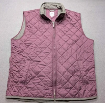 Peter Millar Essex 绗缝背心男式大号风衣抓绒高尔夫紫色  — 第 1/4 张图片