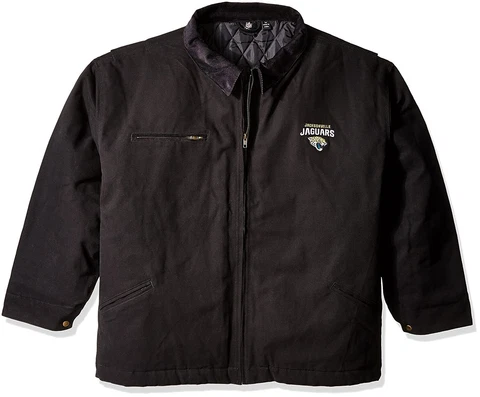 Jacksonville Jaguars NFL "Tradesman" Dunbrooke Heavy Cotton Canvas Jacket-Black Cover