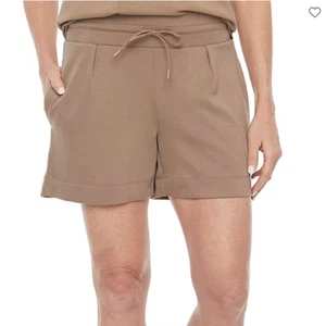 Stylus Womens High Rise Pull-On Short Sizes L, XL New Msrp $40.00 Mushroom - Picture 1 of 4