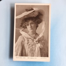 Edwardian Actress Postcard Real Photo 1913 Miss Gabrielle Ray Lace Dress & Hat