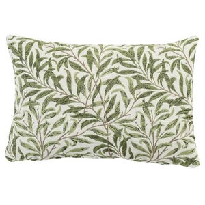 Willow Branch Tapestry Boudoir Cushion in Green. William Morris Style. 17x12" - Picture 1 of 4