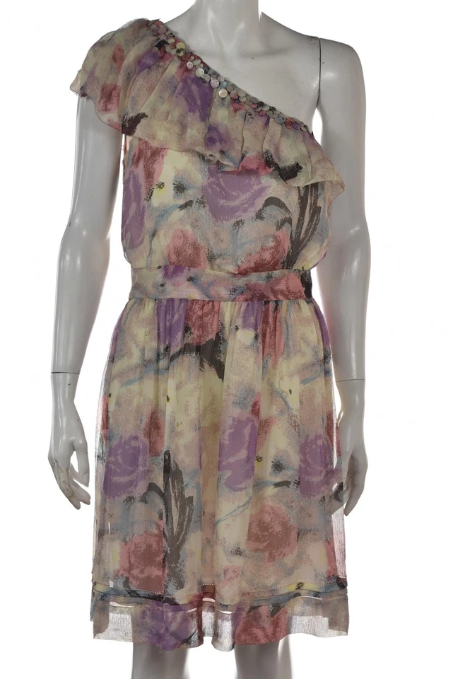 NEW Charlotte Ronson Womens Dress Size 6 Purple Sheath Silk One Shoulder - Image 1 of 4