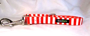 Eco Bark Red White Stripe Pet Leash New - Picture 1 of 2