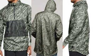 Under Armour men's $110 UA Sportstyle Longline Anorak Jacket olive camo sz M #18 - Picture 1 of 2