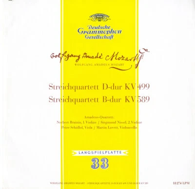 MOZART SQs K.499 & 589 AMADEUS QUARTET DGG LPM-18274 LP Stitched Gatefold 1/56 - Image 1 of 3