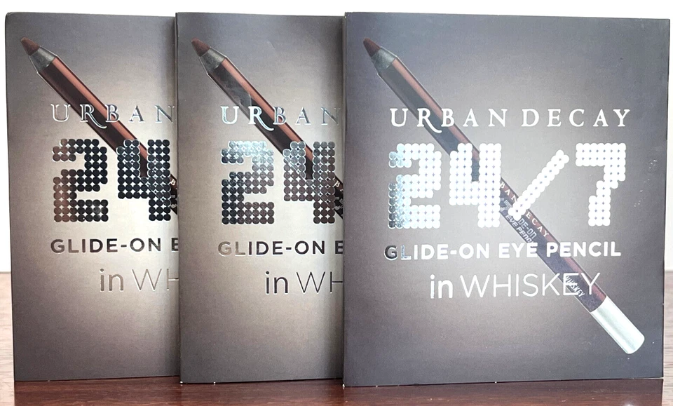 3x URBAN DECAY 24/7 GLIDE-ON EYE PENCIL in WHISKEY 0.03oz / 8 g. Ea NEW ON CARD - Image 1 of 1