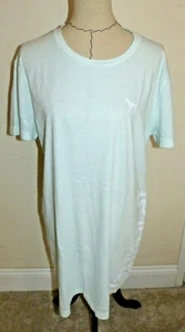 Victoria's Secret PINK Logo Short Sleeve T-Shirt Dress Mint Green LARGE NWT - Picture 1 of 5