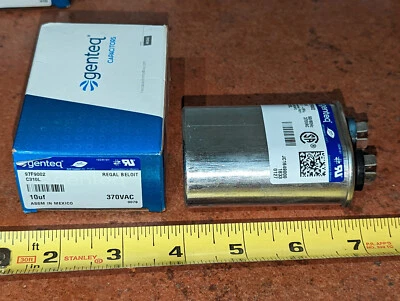 (1) Genteq • GE Replacement Oval Capacitors C310L / 97F9002 10uF 370VAC