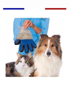 ☆ GLOVE BRUSH CHIEN CAT HAIR ANIMAL Toilet BRUSHING, massage ☆ - Picture 1 of 3