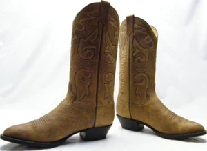 HERREN PANHANDLE SCHMAL BRAUN LEDER COWBOY WESTERN STIEFEL GRÖSSE 8,5 ~ 1/2 D 8,5D - Bild 1 von 1