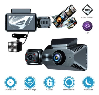 USB/HDMI Driving Recorder 3 Inch Reversing Image WiFi Triple Lens - Image 1 of 4