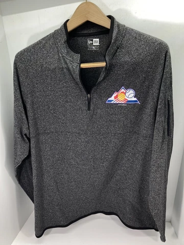 Colorado Rockies New Era Shirt Men Size Large 1/4 Zip Gray Pullover MLB Baseball Cover