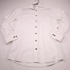 Eton Men's Dobby Shirt 15.5 39 Ivory Textured Dress LS Business Formal - Picture 1 of 14