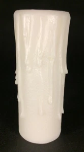 NEW 4" Ivory PolyBeesWax Chandelier Standard Lamp Candle Cover with DRIPS CC912I - Picture 1 of 3