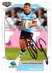 Signed 2020 Cronulla Sharks NRL TLA Elite Card - Billy Magoulias - Bild 1 von 3