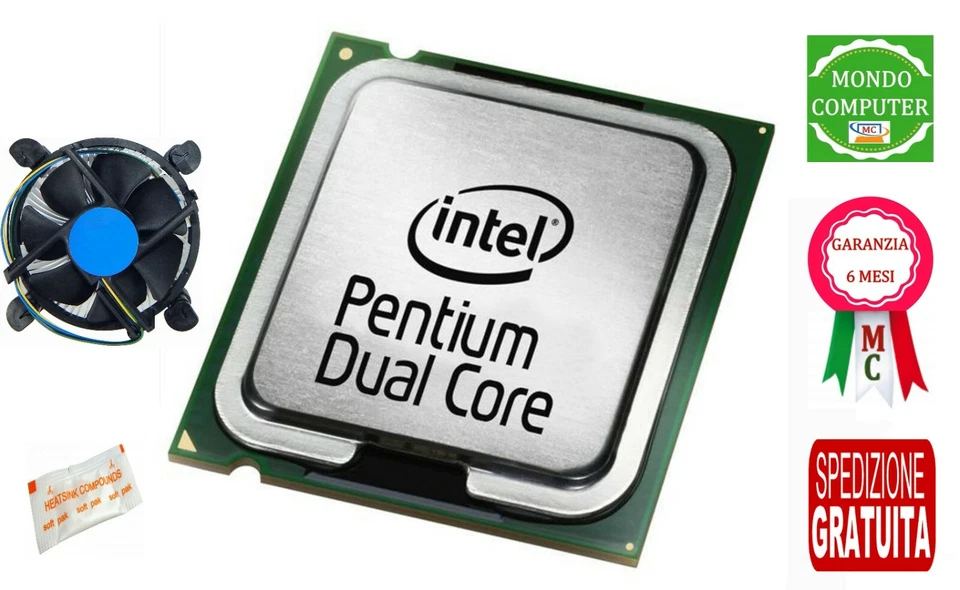 PROCESSORE SOCKET 775 INTEL PENTIUM DUAL CORE E6600 + DISSIPATORE +PASTA TERMICA - Immagine 1 di 1