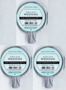 3 Bath & Body Works Scentportable ENDLESS WEEKEND Öl Nachfüller Auto Lufterfrische Lüftung - Bild 1 von 1