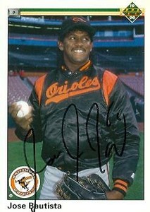 Jose Bautista autographed Baseball Card (Baltimore Orioles) 1990 Upper Deck #8