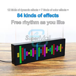 LED Light Music Spectrum Clock Voice Rhythm Car Audio Level Indicator VU Meter - Bild 1 von 17