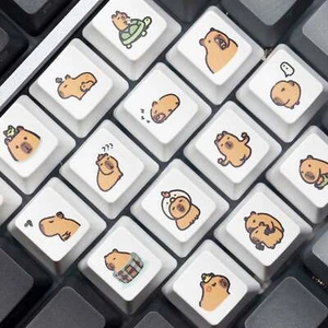 CARINI TASTIERE CAPYBARA KEYCAP MEME KEYCAP TINTURA SUBBED PER TASTIERA DA GIOCO MX STEM - Foto 1 di 19