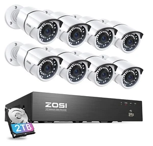 ZOSI H.265+ 4K POE NVR Home Outdoor security Camera System 120ft Night Vision - Picture 1 of 9