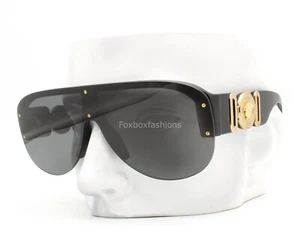 Versace Shield Sonnenbrille VE 4391 GB1/87 schwarz glänzend mit goldenem Medusa Logo mit Etui - Bild 1 von 11
