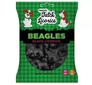 NEU Gustaf's schwarze Lakritz Beagles 5,29 oz Tasche - Bild 1 von 1