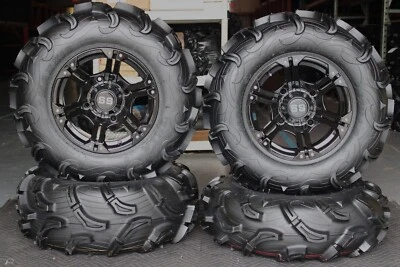 POLARIS GENERAL 1000 28" MAXXIS ZILLA ATV TIRE & 14" VIPER BLK WHEEL KIT POL10K - Image 1 of 4