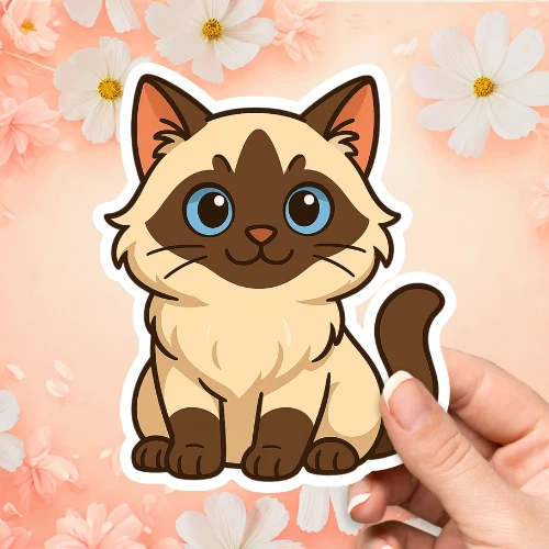 Ragdoll Cute Cat Sticker - Image 1 of 1